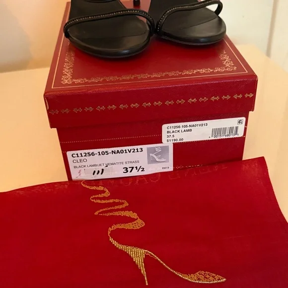 Rene Caovilla Black Spiral Strap Heels - Picture 6 of 6